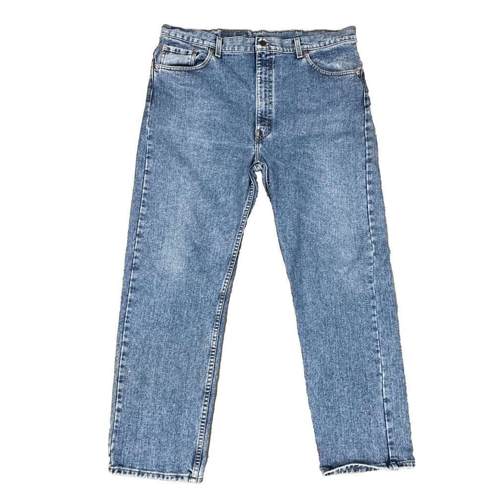 Vintage Levis 505 Mens Size‎ W42 L30 Blue Denim Jeans Straight Leg High Rise